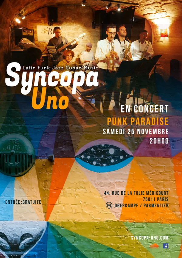 affiche-concert-syncopa-uno-punk-paradise-25-11-2023